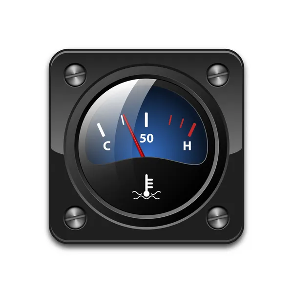 Vector motor temperature gauge icon — Stock Vector