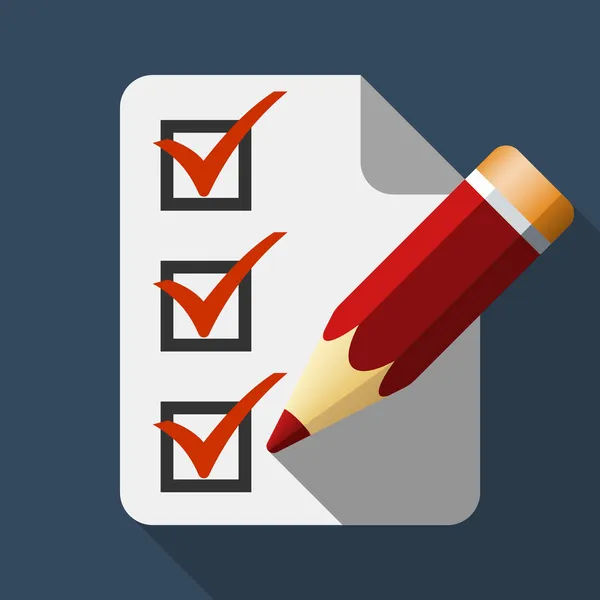 Checklist and pencil — Stock Vector