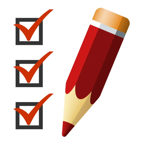 Checkliste und Bleistift — Stockvektor