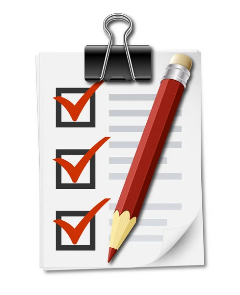 Checklist and pencil — Stock Vector