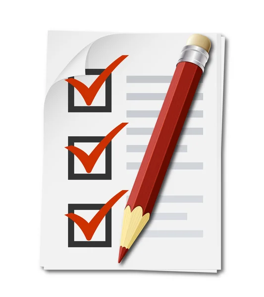 Checklist and pencil — Stock Vector