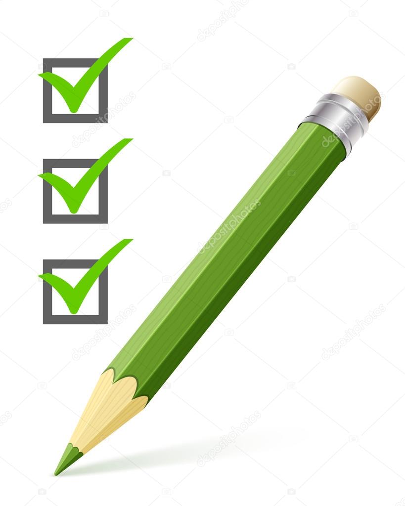 Checklist and pencil