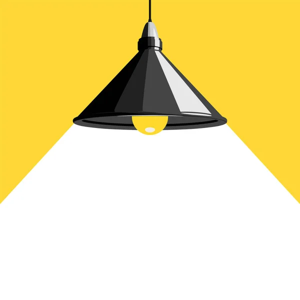 Lampe Suspendue Avec Rayon Lumière Blanche Élément Design Intérieur Illustration — Image vectorielle