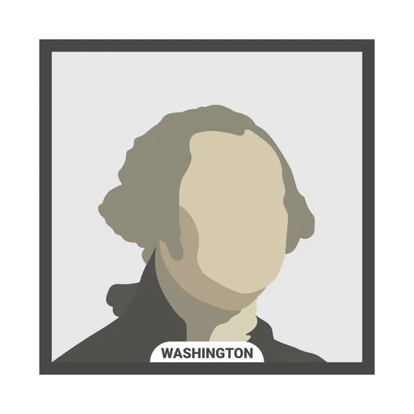 워싱턴 George Washington 미국의 정치인이며 미국의 대통령이다 배경에 모양을 초상화 — 스톡 벡터