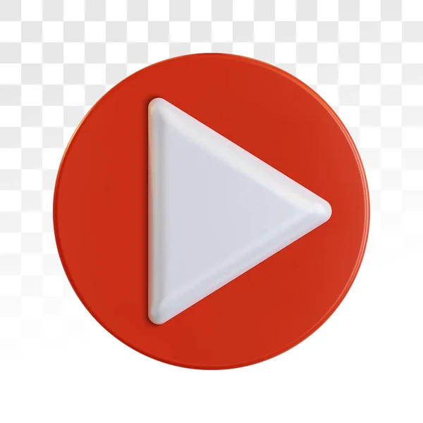 Red Play Button Video Player Icon Concept Realistic Vector Illustration — Stockvektor