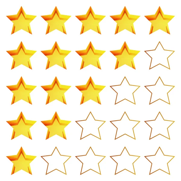 Rating Stars Customer Review Feedback Concept Vector Illustration Isolated White — Vetor de Stock