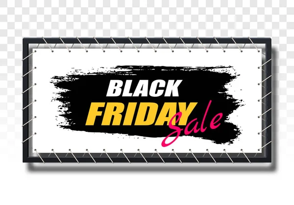 Estique Banner Modelo Design Outdoor Com Publicidade Venda Black Friday — Vetor de Stock