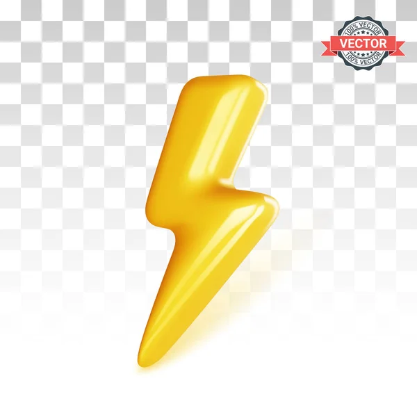 Realistic Lightning Bolt Icon Conceptual Sign Thunderstorm Electricity Battery Electric Vector Graphics