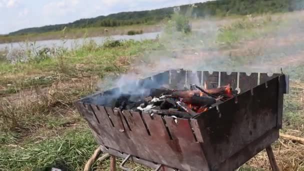 Fire Portable Mangal Lake — Videoclip de stoc