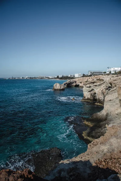 Beautiful Seascape Sea Cave Arch Love Bridge Ayia Napa Cyprus Stock Photo