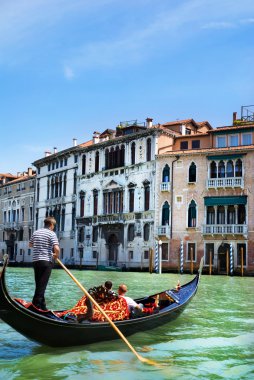 Venice kanalı ile gondol, İtalya