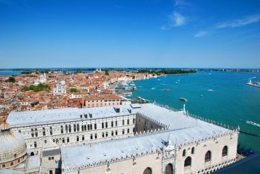 Venedik cityscape - görünümünden campanile di san marco. İtalya