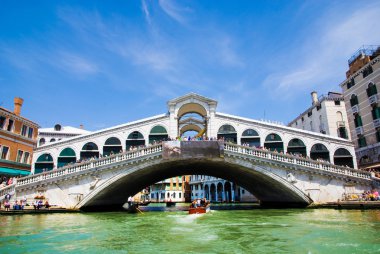 Venedik gondol ve rialto Köprüsü, İtalya ile büyük Kanal