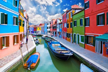 Venedik, burano Adası canal