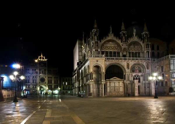 Vista noturna da Piazza San Marco. Veneza, Itália — Fotografia de Stock