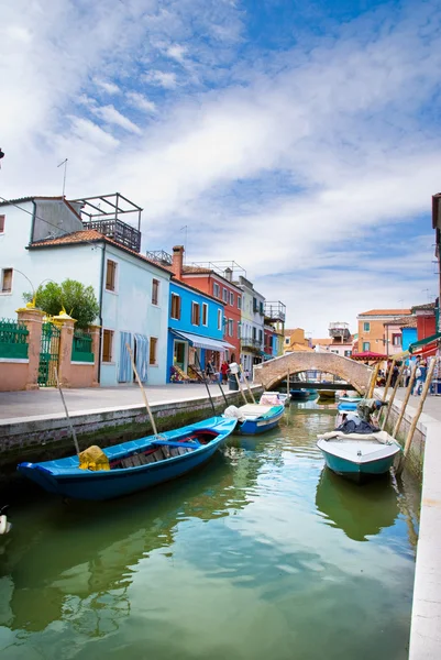 Venice, Burano island canal — Stock Photo, Image