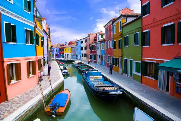 Venezia, canale dell'isola di Burano — Foto Stock