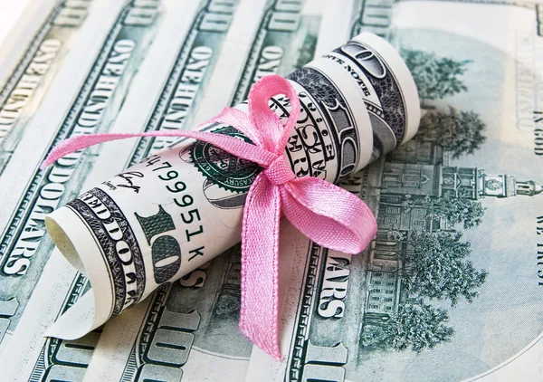 para birimi Doları banknot dolar arka plan - bo yay ile