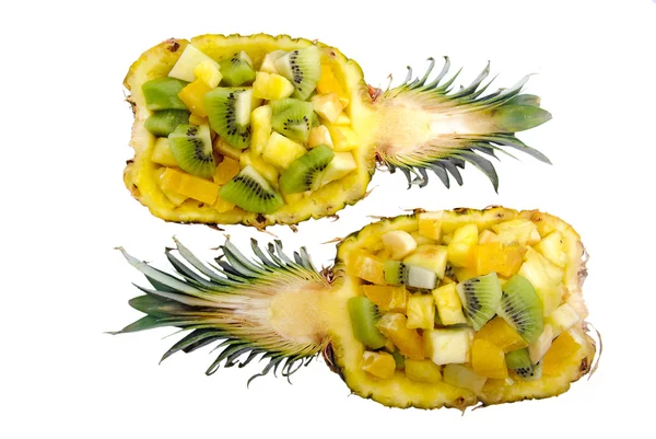 Vitamin healthy fruit mix in pineapple bowl — Stock Photo, Image