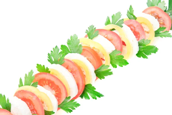 Frischer Gemüsesalat mit Käse — Stockfoto