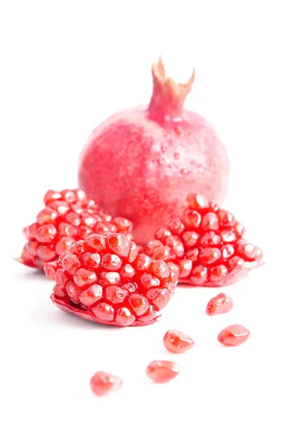 Ripe pomegranate isolated on the white background — Stock Photo, Image