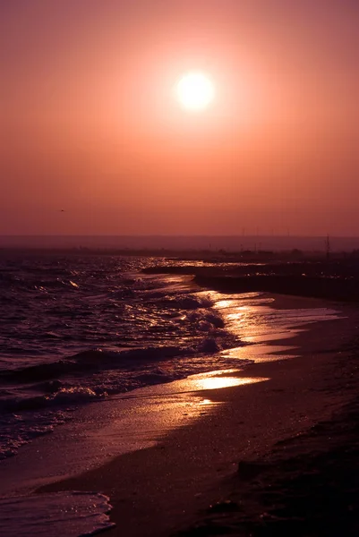 明亮的海上日落 — 图库照片