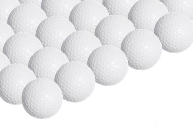 Beyaz arka plan üzerinde izole golf topları