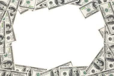 Amerikan yüz dolar faturaları para çerçeve