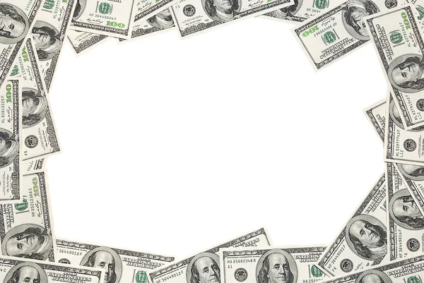 Frame of the american hundred dollar bills money — Stock Photo, Image