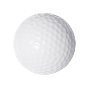 Beyaz arkaplanda izole edilmiş golf topu