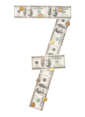 7 numara yedi sarılı 100 dolarlık banknot
