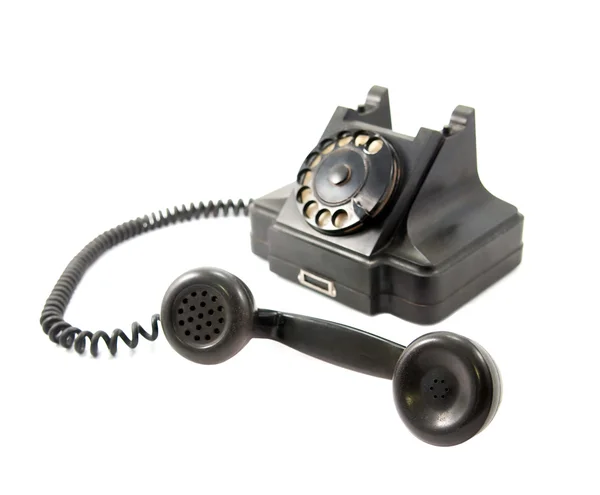 Fekete telefon elszigetelt fehér háttér — Stock Fotó