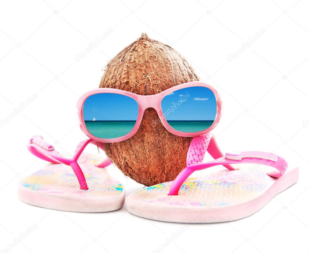 concept for travel with sunglasses and beach wear