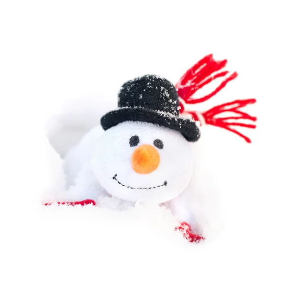 행복 한 겨울 크리스마스 눈사람 — 스톡 사진