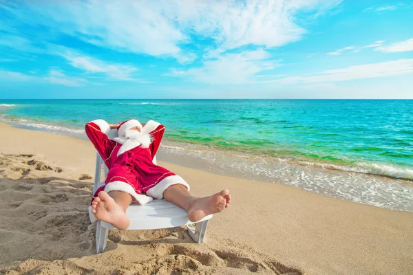 Sunbathing Santa Claus — Stock Photo, Image