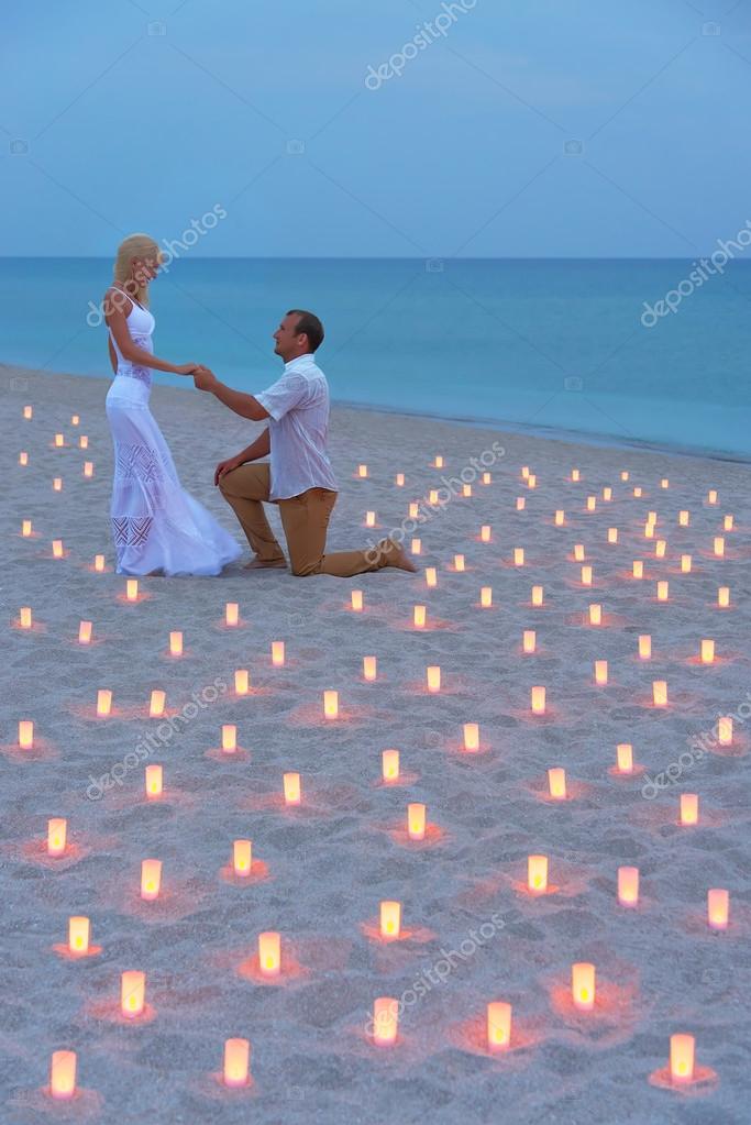 Romantic Candle Light Dinner On The Beach