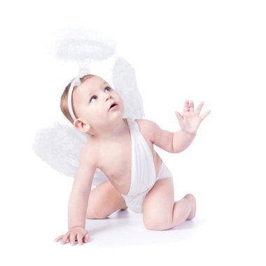 Melek kanatları ve Nur ile şirin bebek