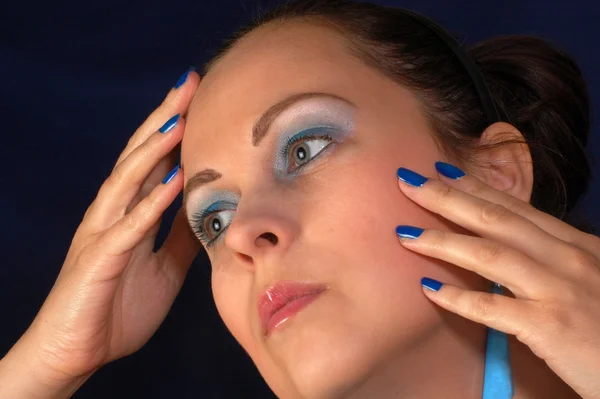 Modré make-upu — Stock fotografie