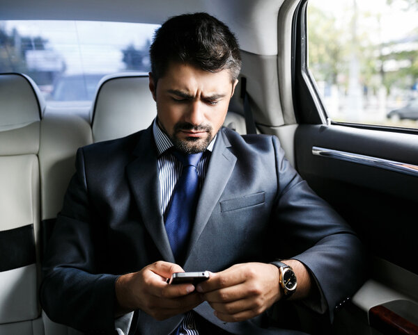 Businessman in the car