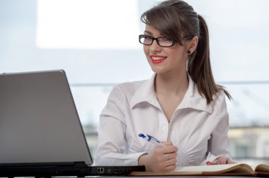dizüstü bilgisayar ile bussineswoman