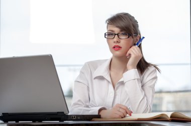 dizüstü bilgisayar ile bussineswoman