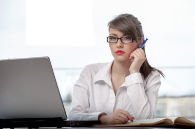 dizüstü bilgisayar ile bussineswoman