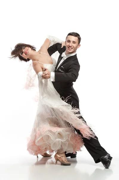 Beautiful couple in the active ballroom dance — Stock Photo, Image