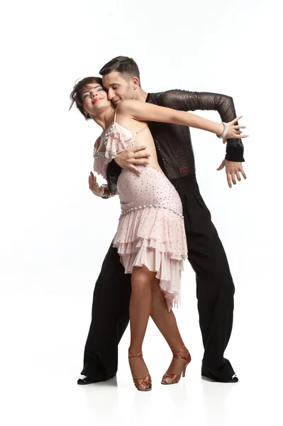 Beautiful couple in the active ballroom dance — Stock Photo, Image