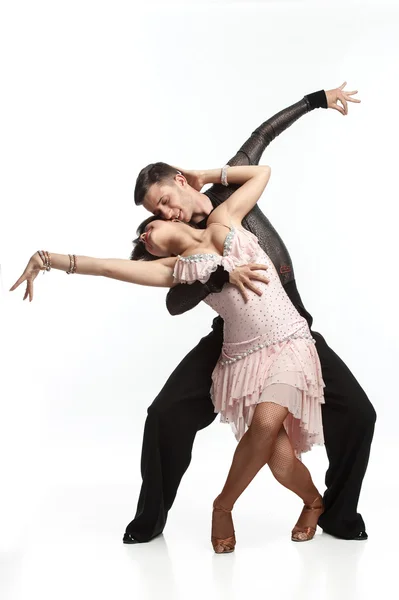 Beautiful couple in the active ballroom dance Stock Image