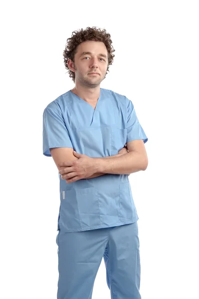 Isolated shot of male doctor on white background — Stock Photo, Image