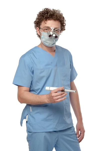 Isolated shot of male doctor on white background — Stock Photo, Image