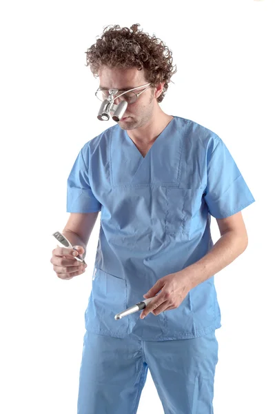 Isolated shot of male doctor on white background — Stock Photo, Image