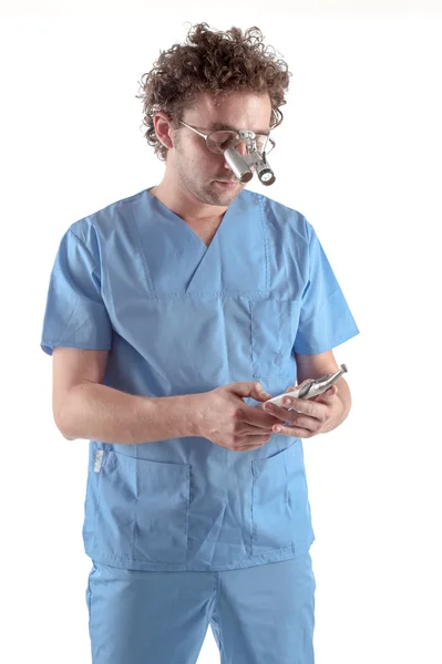 Isolated shot of male doctor on white background — Stock Photo, Image