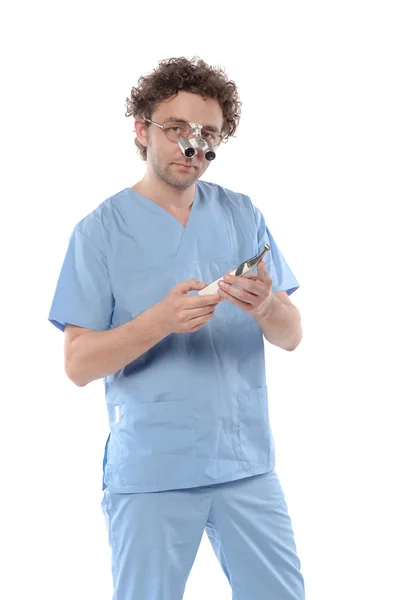 Isolated shot of male doctor on white background — Stock Photo, Image